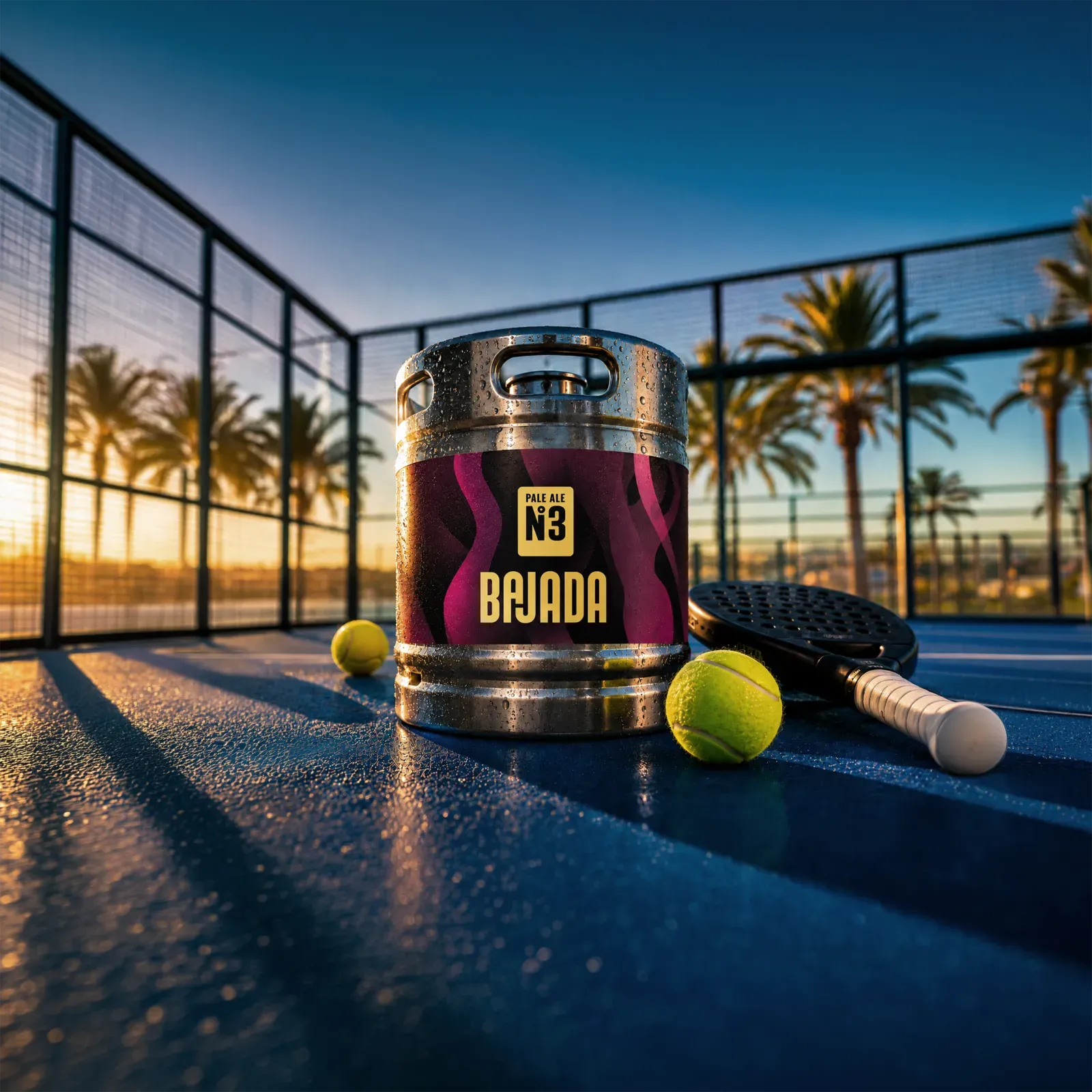 Fût Bajada N°3 sur un court de padel
